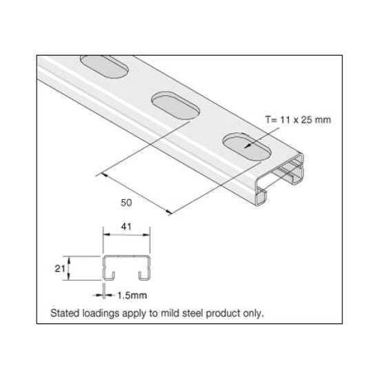 Unistrut Slotted Light Gauge Channel